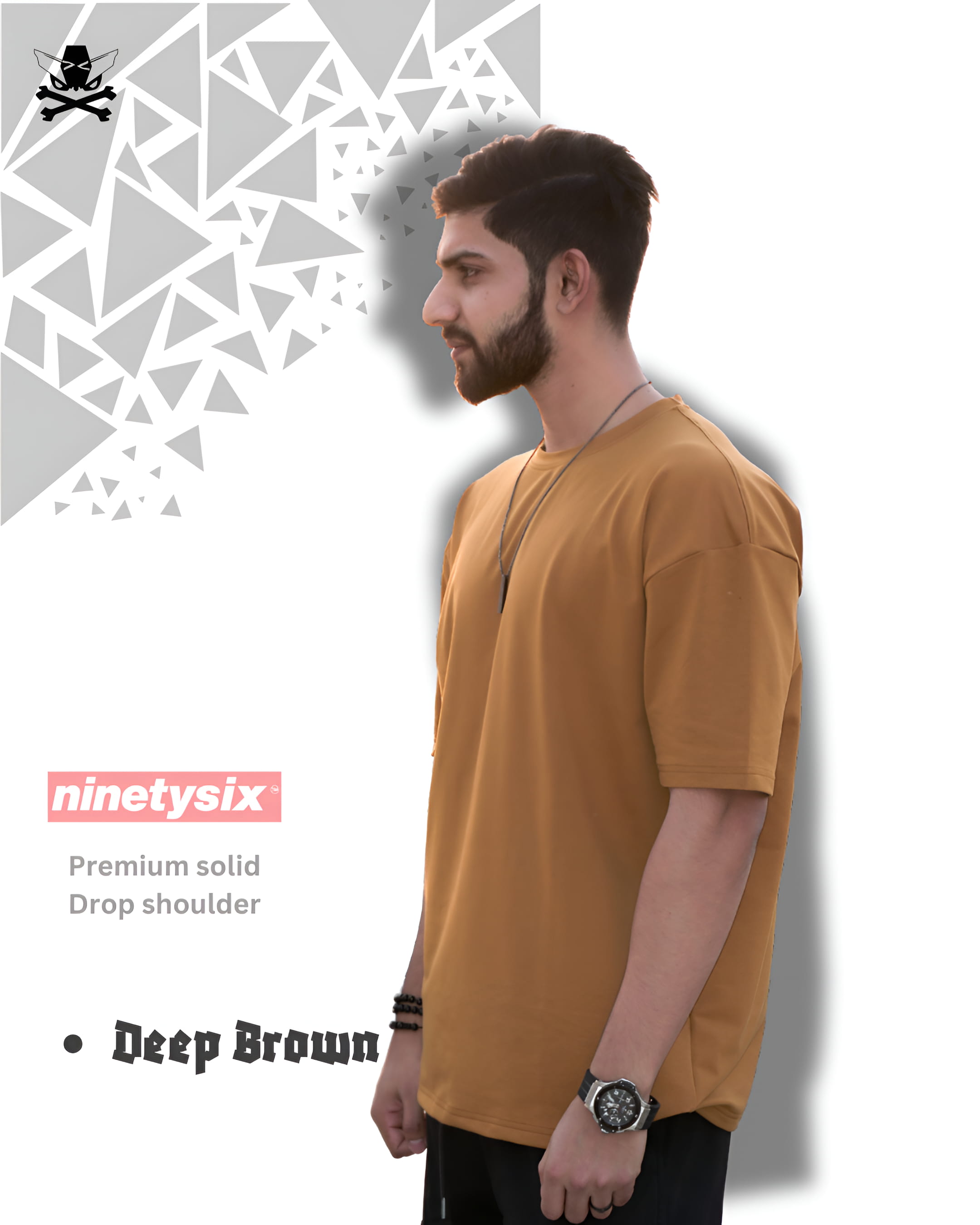 Brown Solid drop shoulder