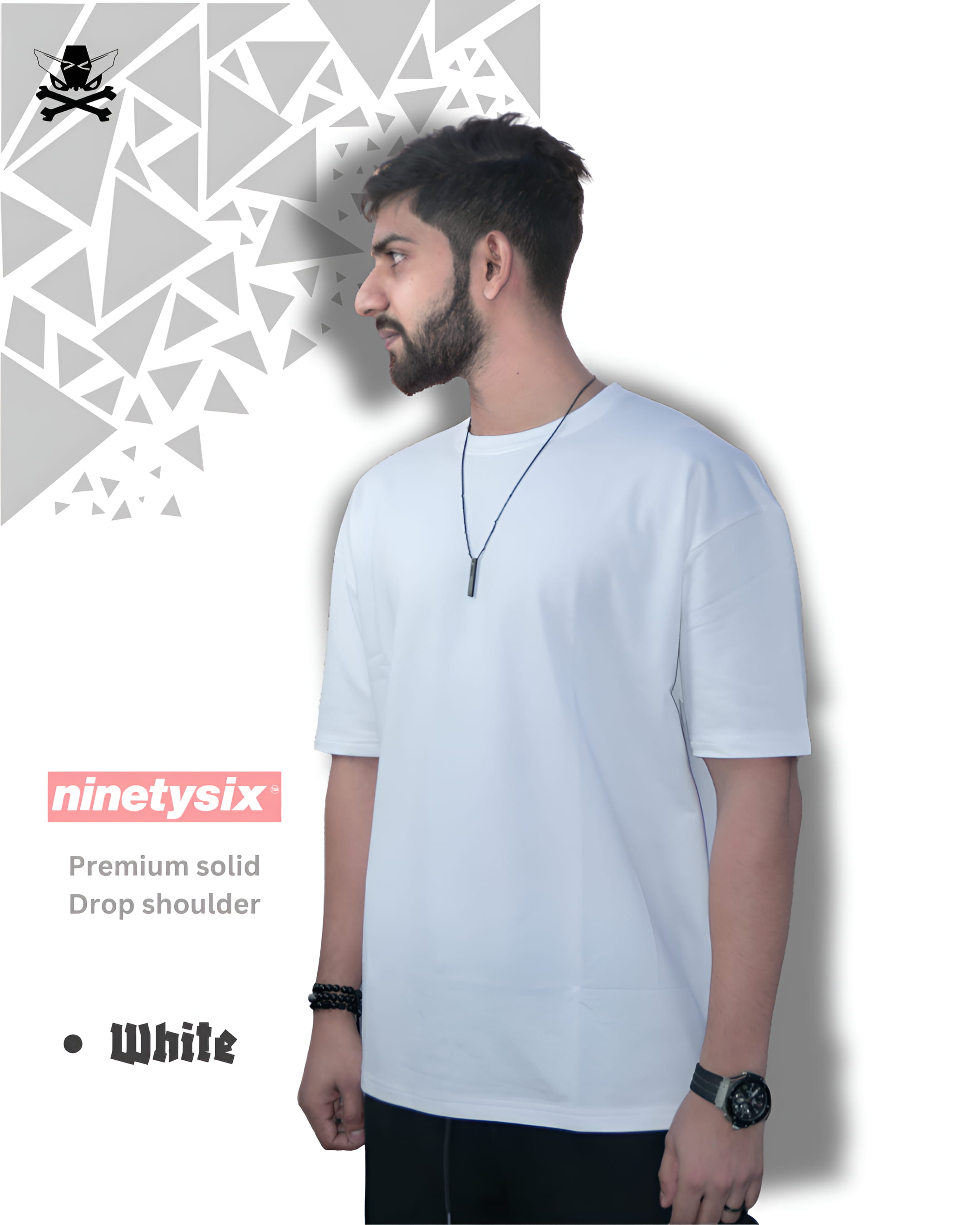 White solid drop shoulder