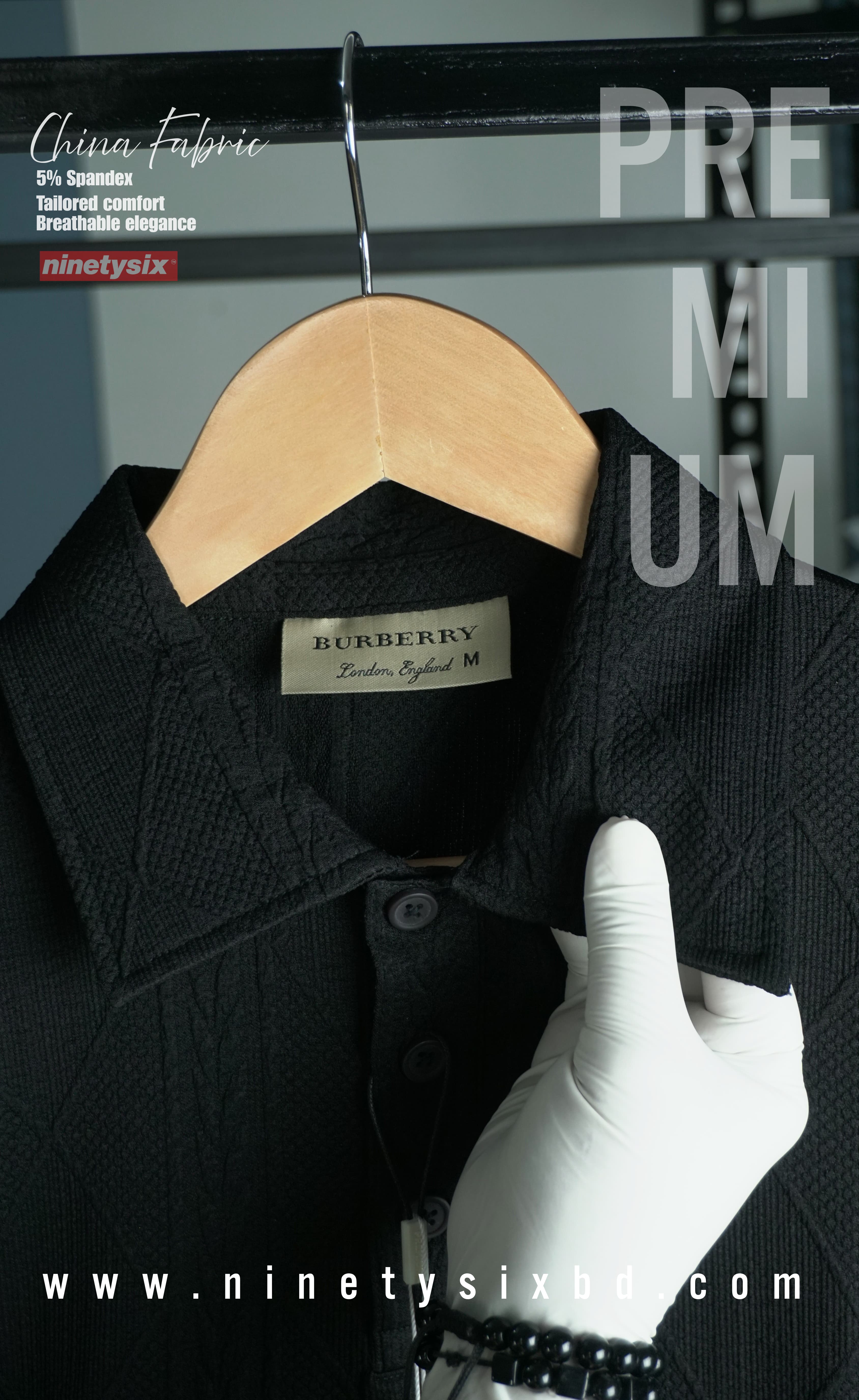 P004 Premium Polo (Black / Unisex) thumbnail 3