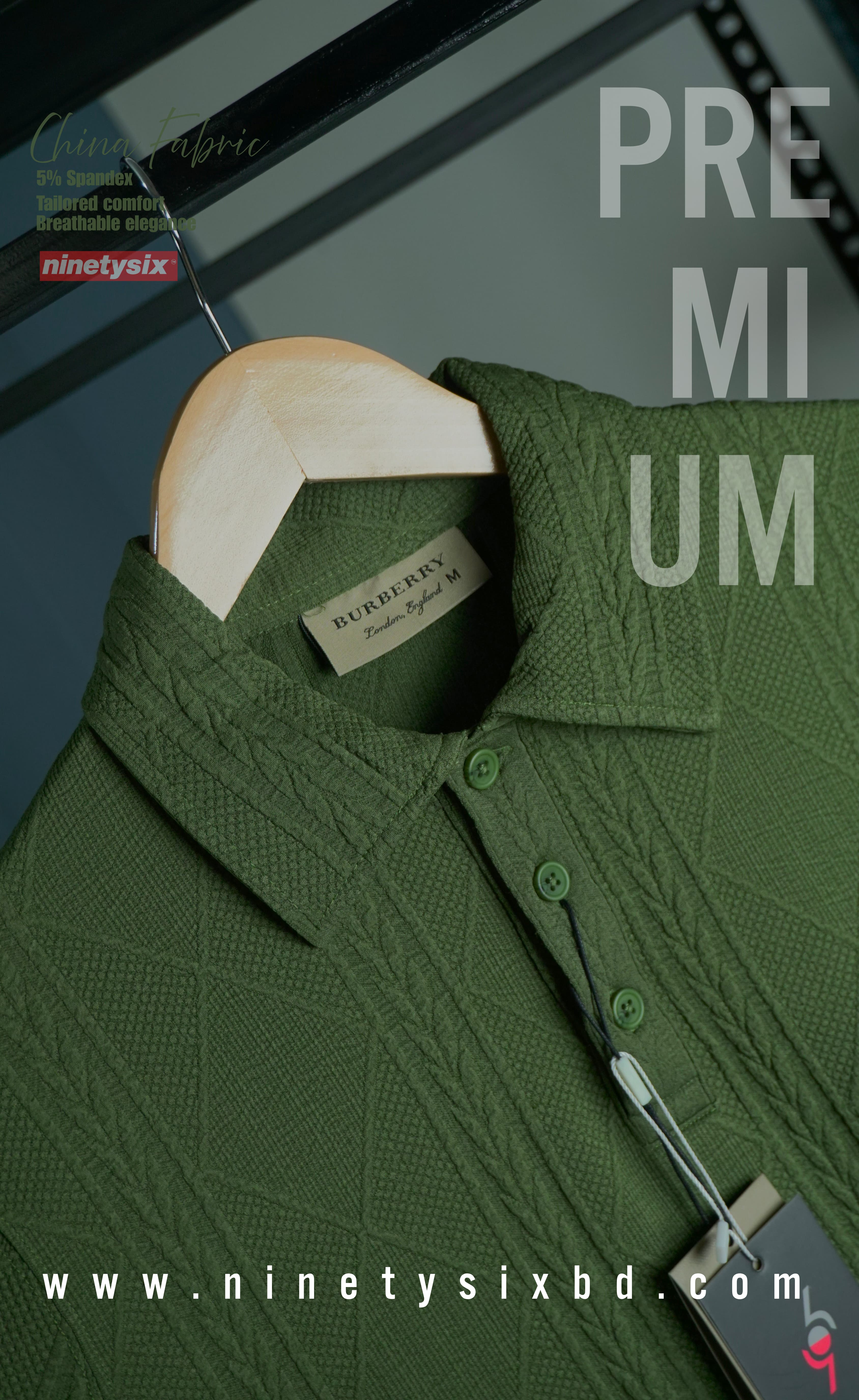 P004 Premium Polo (Olive/ Unisex) thumbnail 3