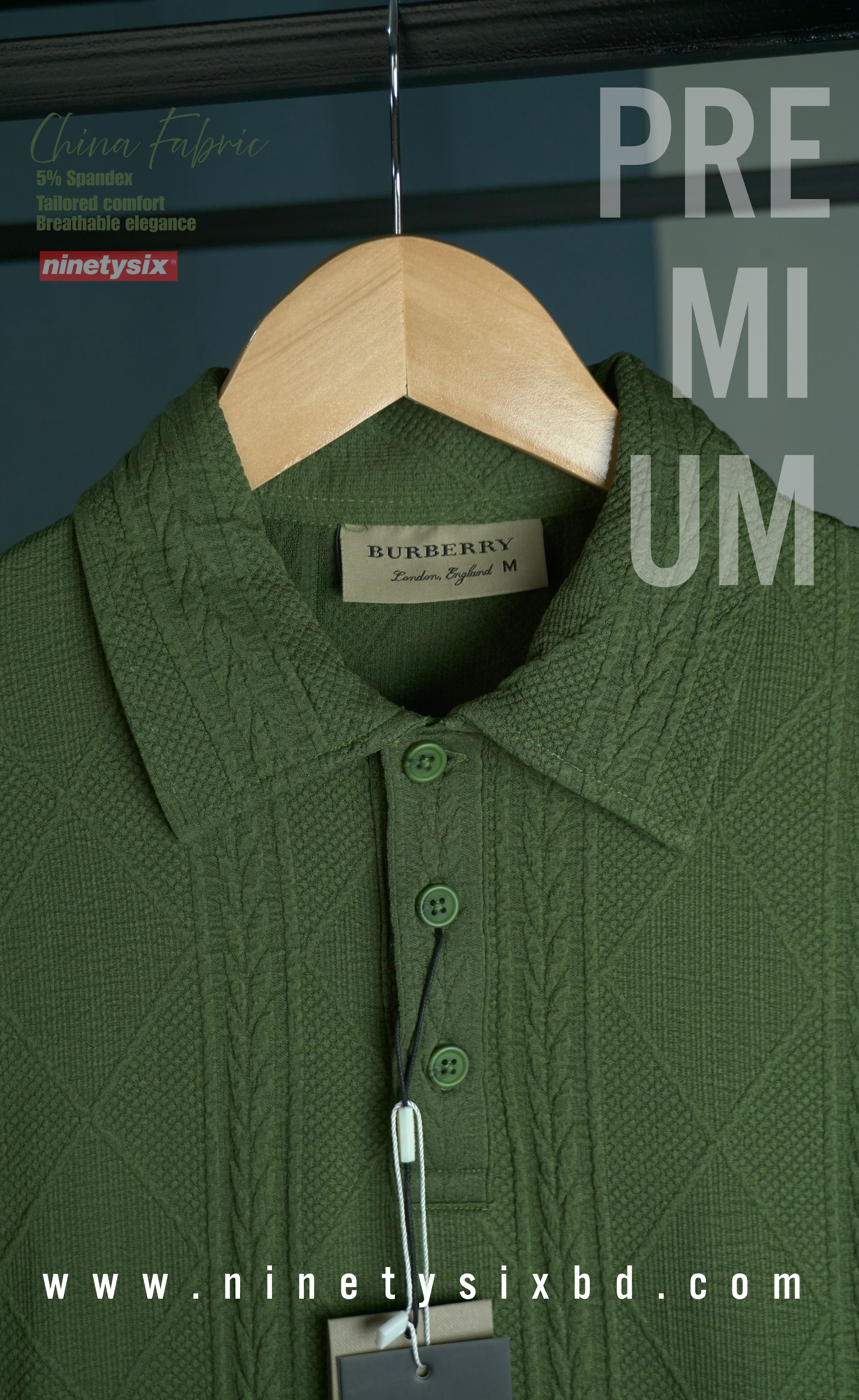 P004 Premium Polo (Olive/ Unisex) thumbnail 4